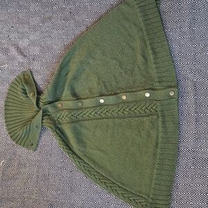 Talbots Olive Cowl Neck Sweater Cape